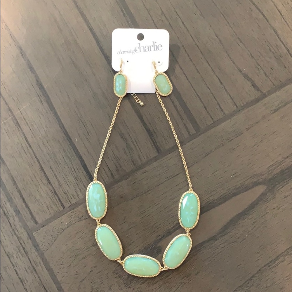 Charming Charlie Turquoise Necklace & Earring Set